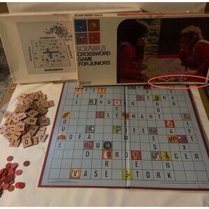 Vintage 1975 Scrabble Crossword Board Game for Juniors